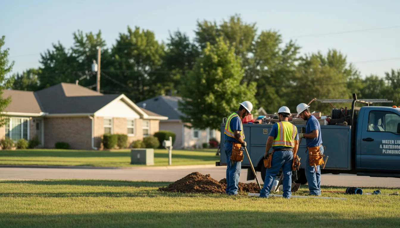 Residential water line and bathroom plumbing service in Lexington, OR